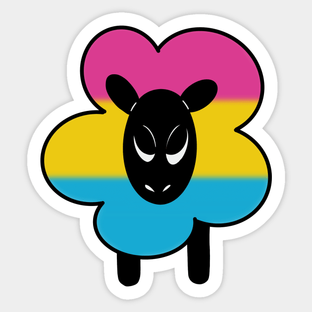 Proud Rainbow Sheep- Pan Sticker by Emberpixie